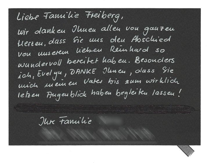 Dankesworte für die Bestattung