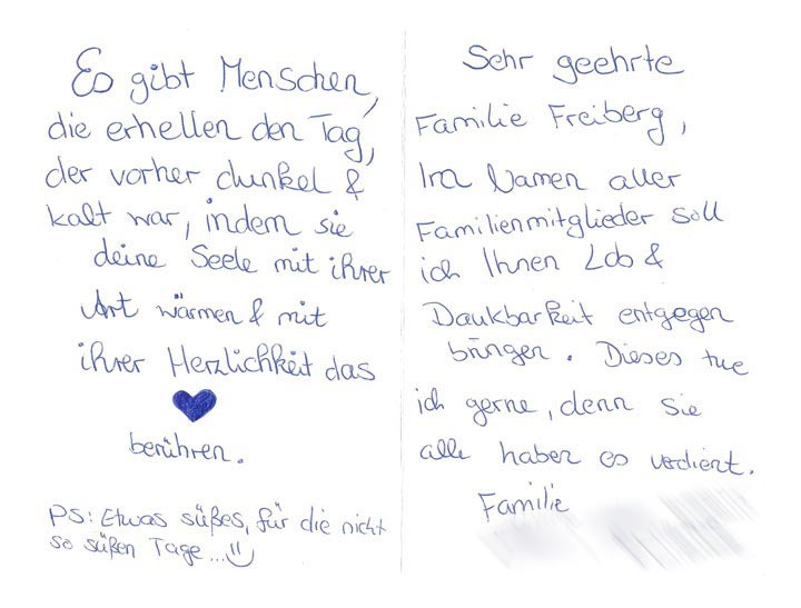 Danke für die friedliche Beerdigung